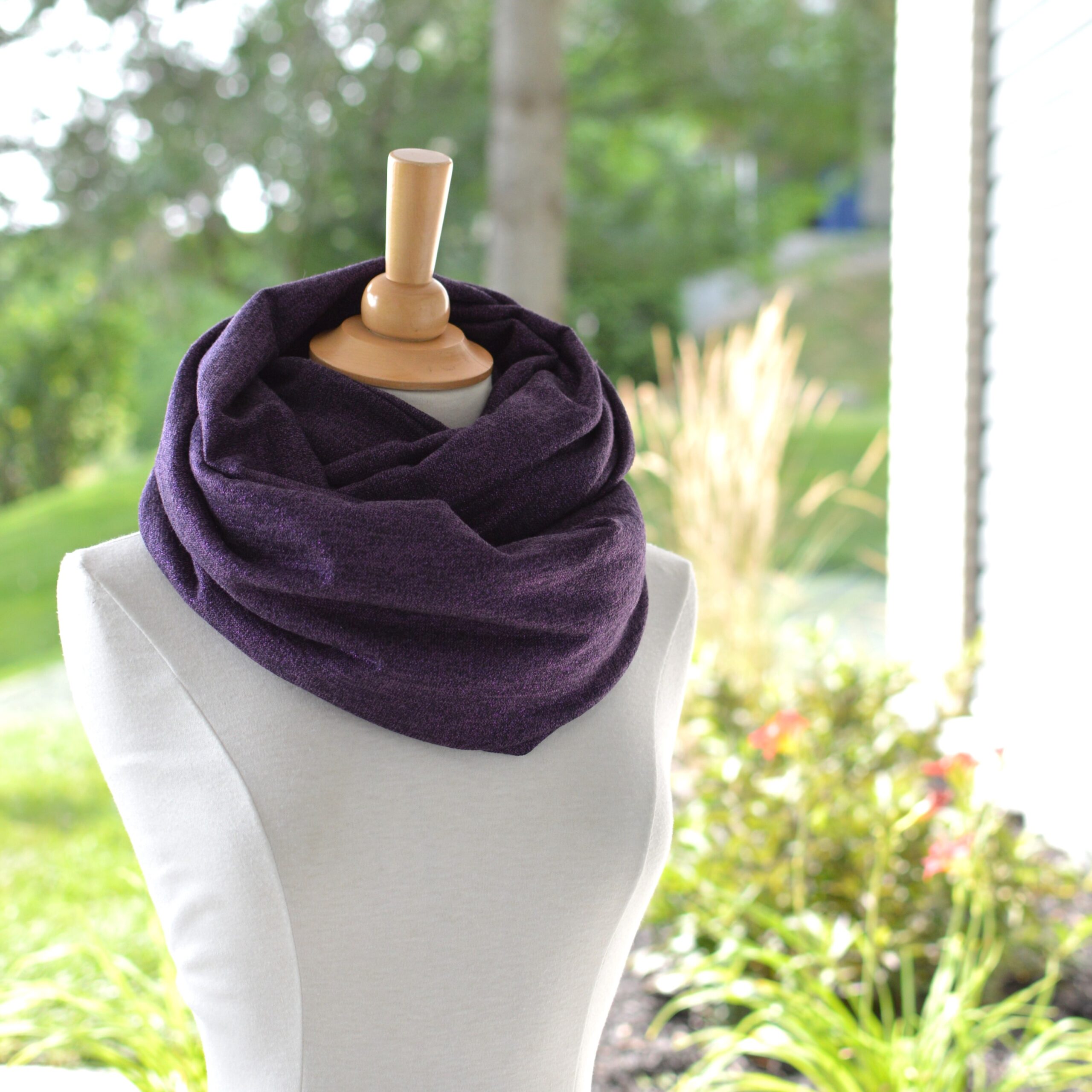 Purple infinity scarf with sparkles